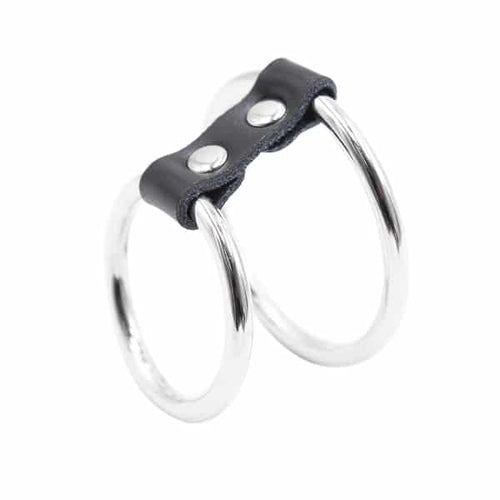 2 Ring Metal Cock Ring Silver
