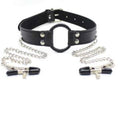 Adjustable Ring Gag With Nipple Clamps