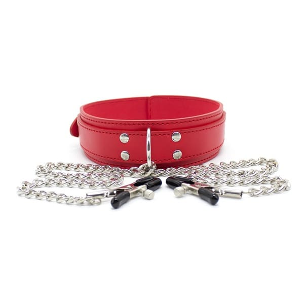 Collar With Chained Nipple Clamps