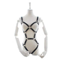 Womens Body Harness Pentagon Pattern Black