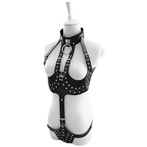 Body Cage Bra And Panty Harness Black