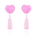 Heart Nipple Pasties With Tassels Pink