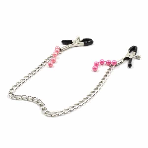 Chained Nipple Clamps With Pink Balls