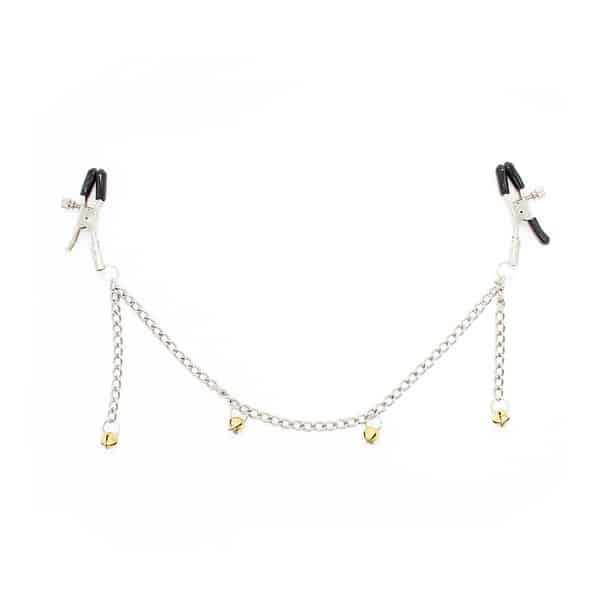 Chained Nipple Clamps With 4 Gold Bells