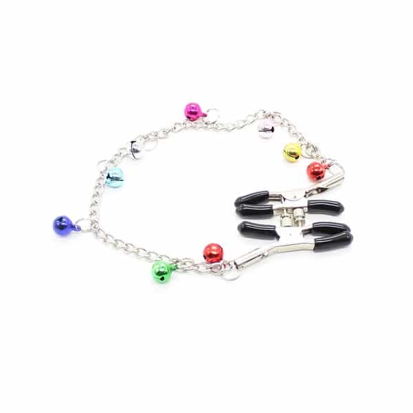 Chained Nipple Clamps With Colored Bells