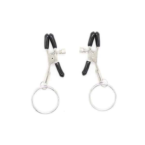 Black Tip Nipple Clamps With Ring