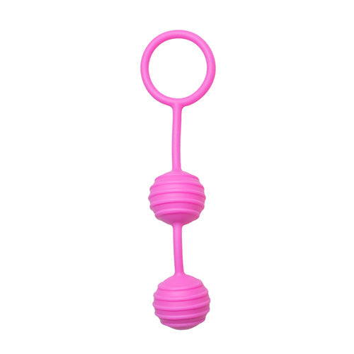 Easytoys Ribbed Pleasure Balls - Pink