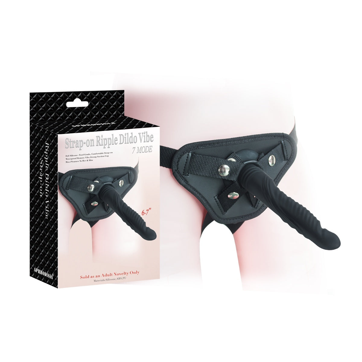 6.7" Strap On Ripple Dildo Vibe